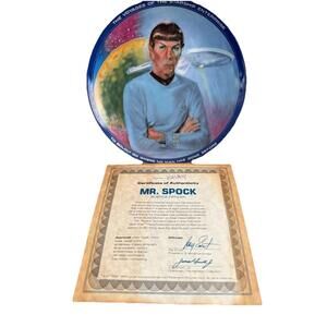 Limited Edition 1983 COA Mr. Spock Science Officer Star Trek Collector's Plate